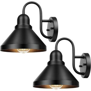 Brightever Gooseneck Light Fixtures Farmhouse Black Wall Sconce Set of 2 New